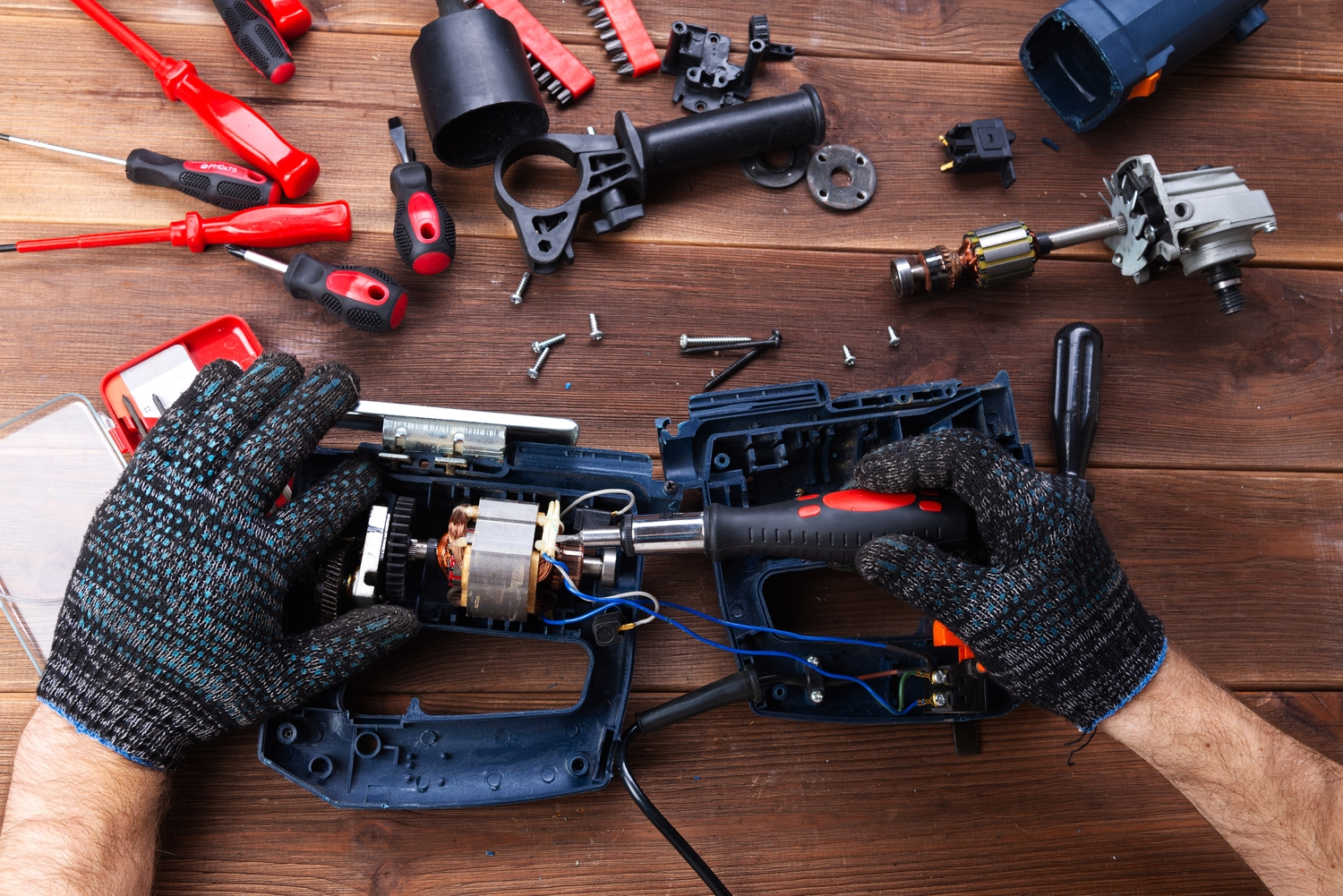 A motor-issue may lead to disassembling the drill.