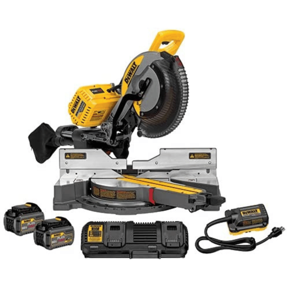 DEWALT FLEXVOLT 120V MAX* 12-Inch Double Bevel Compound Sliding Miter Saw Kit (DHS790AT2)
