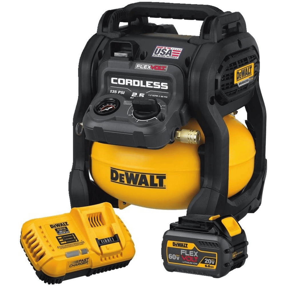 DEWALT FLEXVOLT 60V MAX* Cordless Air Compressor, 2.5 Gallon (DCC2560T1)