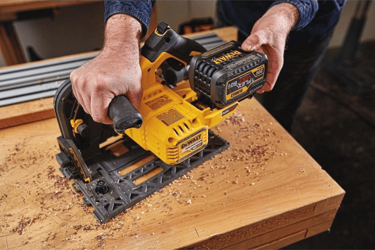 DeWalt Track Saw after cutting