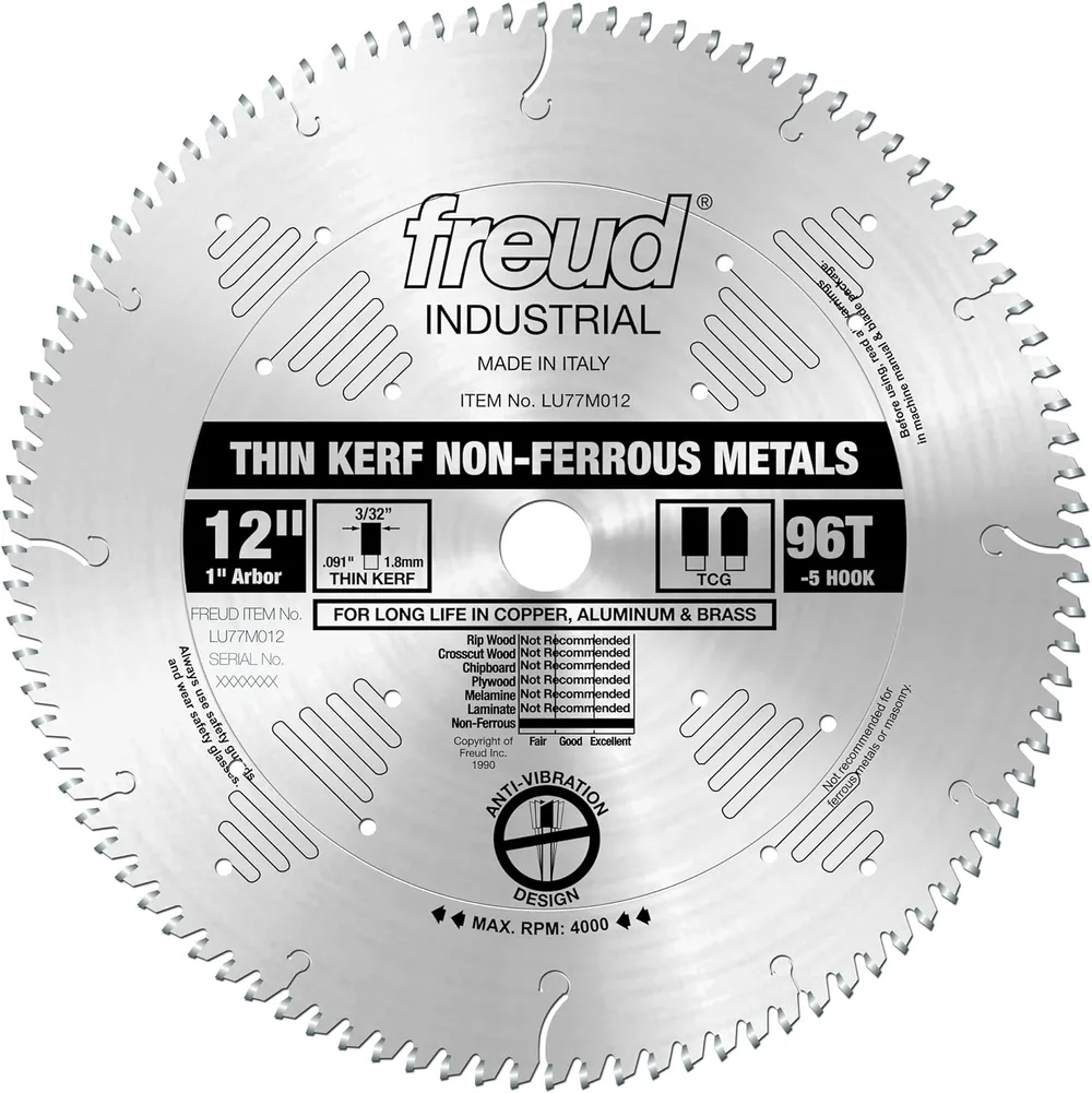 Freud LU77M012 12" Medium Stock Aluminum Blade