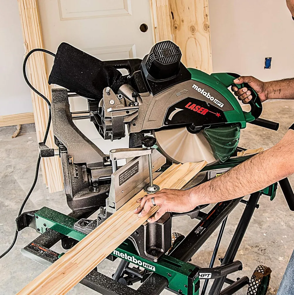 The Metabo HPT miter saw is suitable for DIYers and professionals