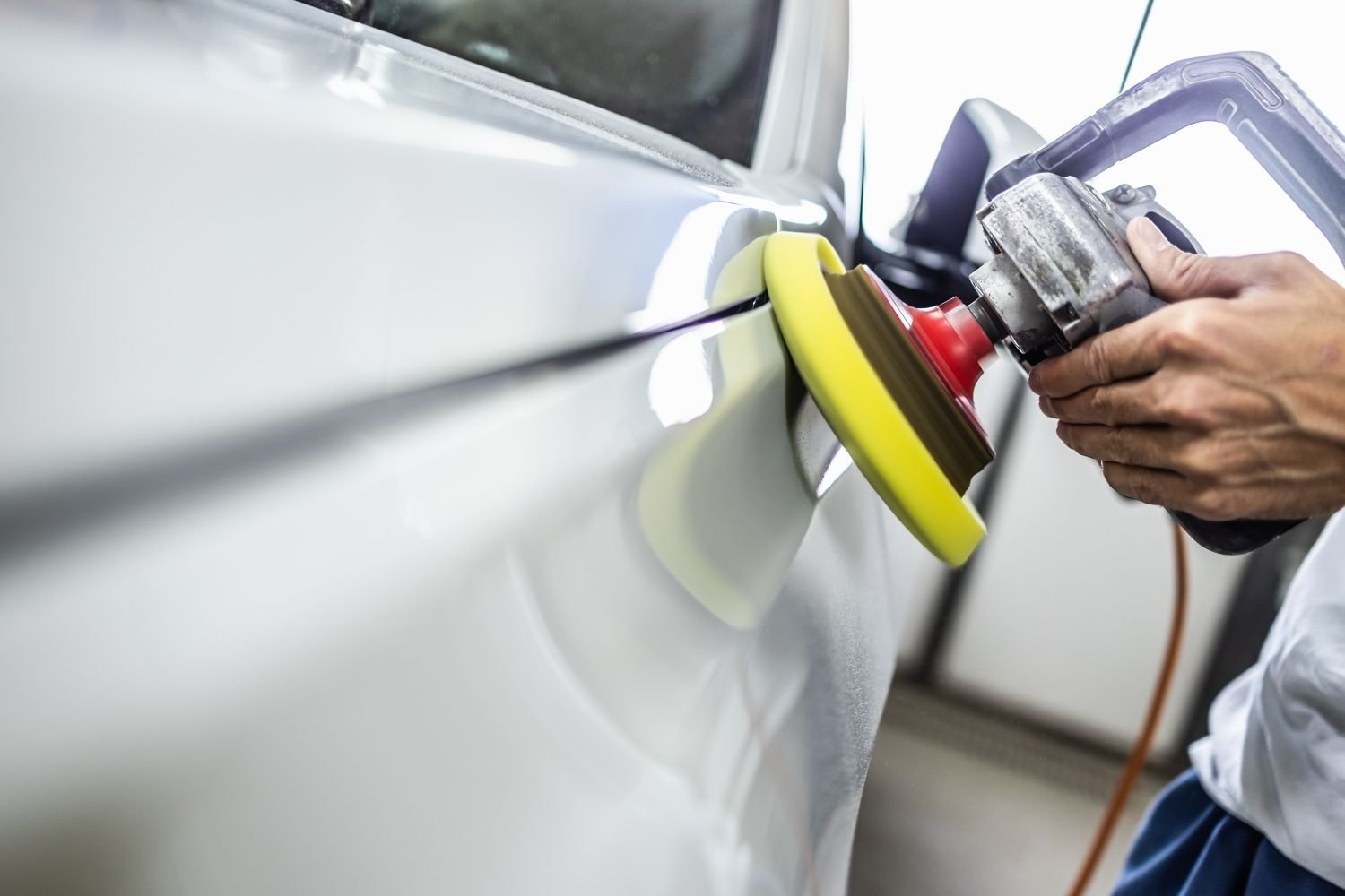 Take your time on contoured areas to ensure even polishing