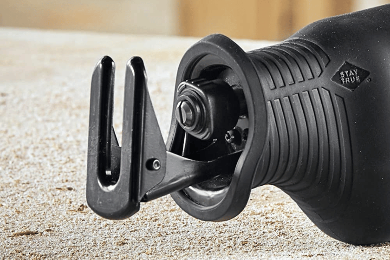 A reciprocating saw blade clamp makes it easy to change a blade