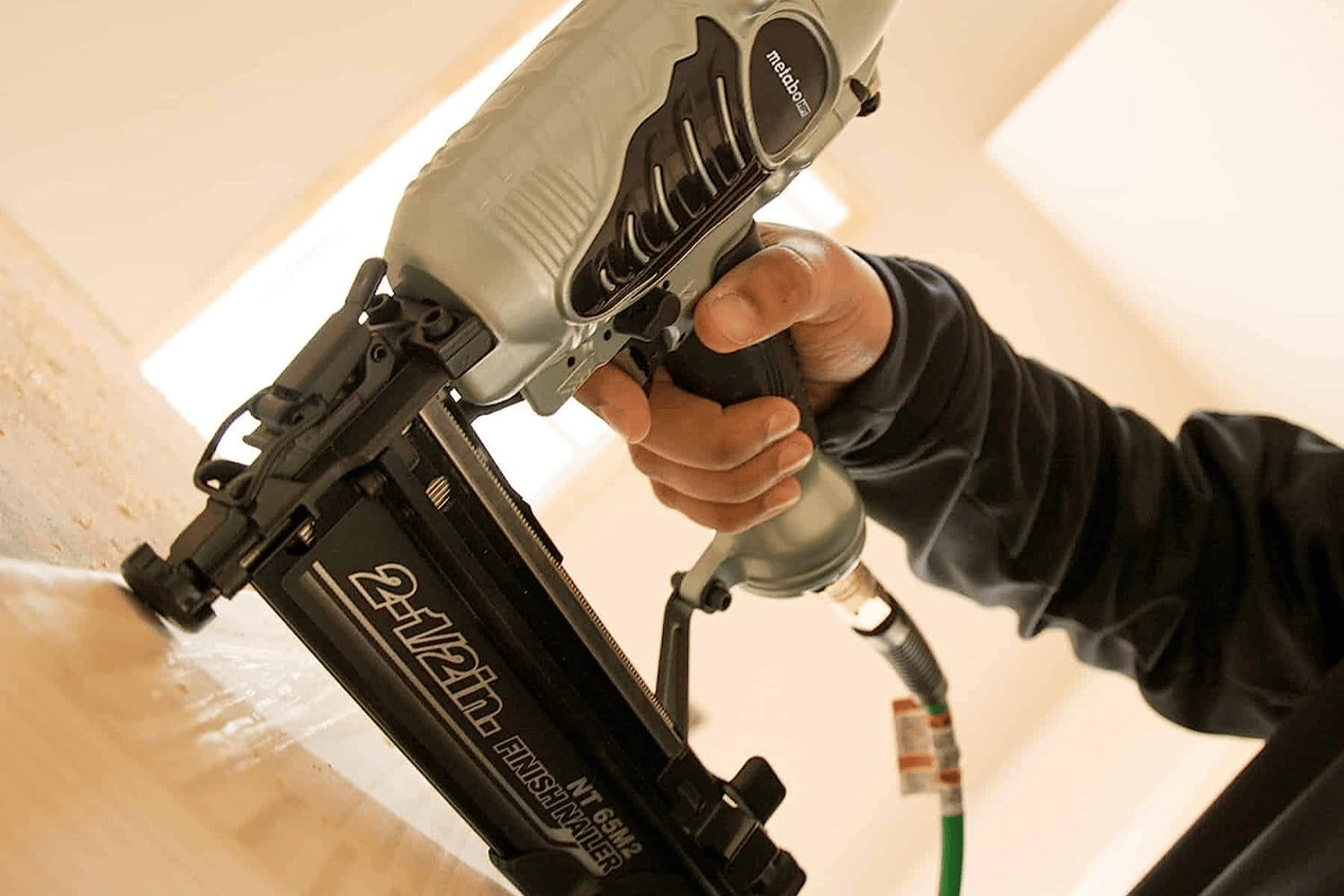 Straight Finish Nailer installing flooring